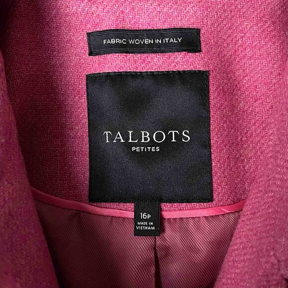 Talbots Petites Wool Blend Coat Italian Fabric Women’s Sz 6P Pink Preppy Career - Picture 5 of 8